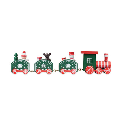 Tren de Navidad de madera con diseño artesanal