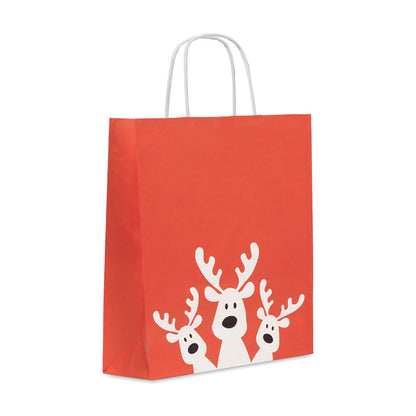 Bolsa de papel de regalo mediana con motivos navideños