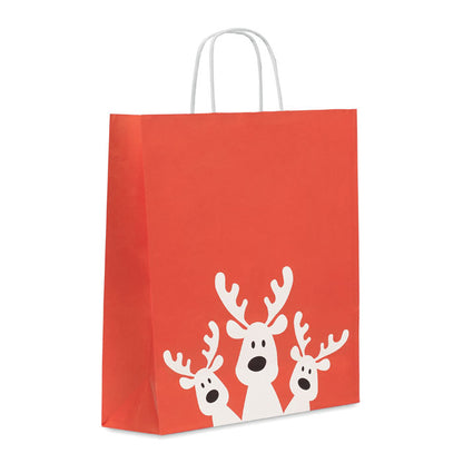 Bolsa de papel de regalo grande con diseño navideño