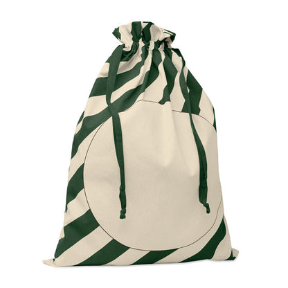 Bolsa navideña de algodón con cordón ajustable