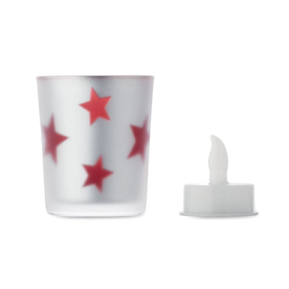 Vela de ambiente LED en recipiente de cristal