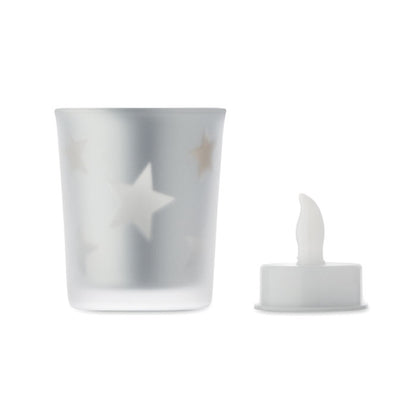 Vela LED reutilizable en recipiente de cristal