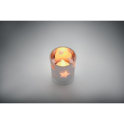 Vela LED reutilizable en recipiente de cristal