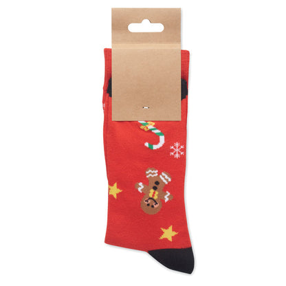 Par de calcetines de Navidad rojos