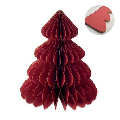 Arbol de Navidad rojo de papel con cierre imán