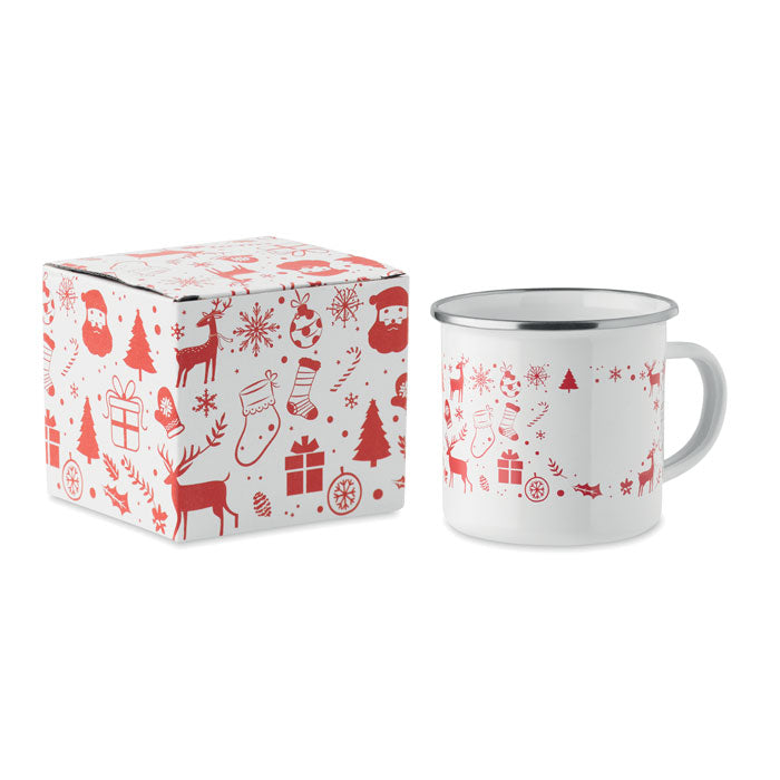 SEASOMEL - Taza esmaltada Navidad 300 ml con caja de regalo decorada de Navidad.