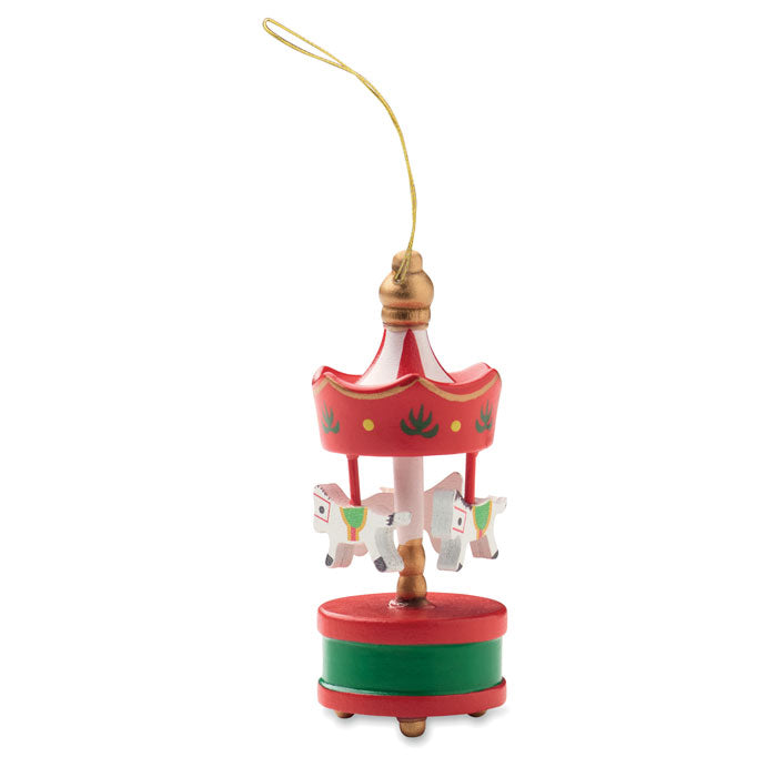 WHIRL - Adorno carrusel de madera, decorativo carrusel de madera con cordón para colgar.