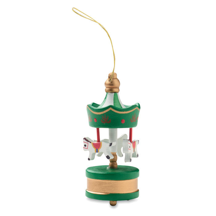 WHIRL - Adorno carrusel de madera, adorno decorativo de madera con caballos en movimiento colgante.