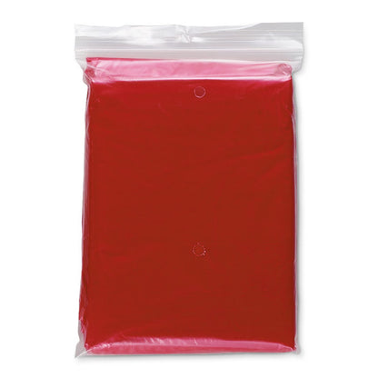 Poncho impermeable de plástico rojo y plegable