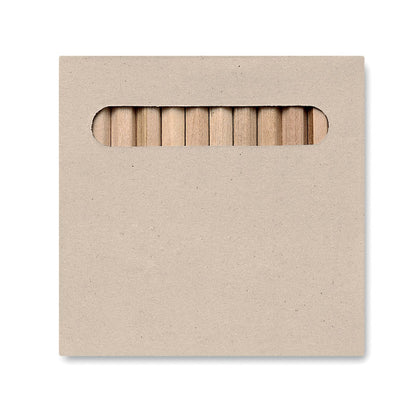 Caja de cartón con 12 pinturas de colores