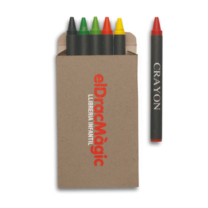 Caja de 6 ceras de colores con logo impreso