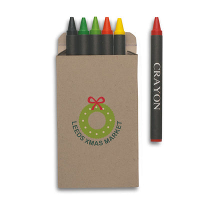 Caja con 6 ceras de colores con logotipo impreso