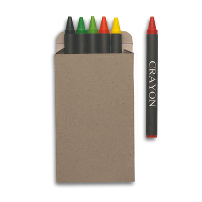 Caja de cartón con 6 ceras de pintar de colores