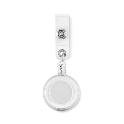 Insignia blanca tipo yo-yo porta acreditaciones 