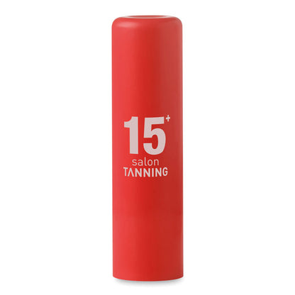 Barra de bálsamo labial rojo con logo impreso
