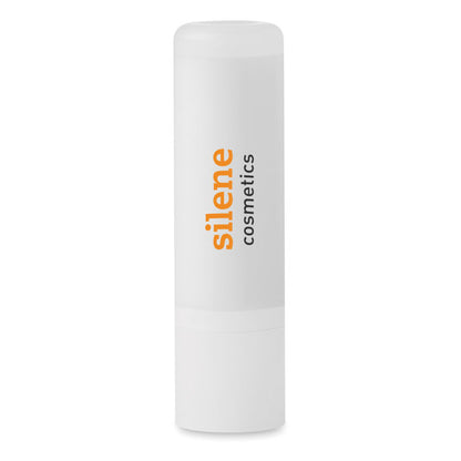 Barra de bálsamo labial blanco con logo impreso
