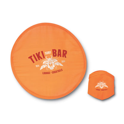 Disco de playa naranja personalizado con logotipo