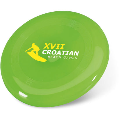 Disco volador verde personalizado con logotipo