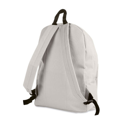 Parte trasera de mochila de poliéster gris