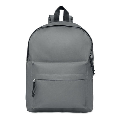 Mochila de colegio gris oscura con bolsillo con cremallera