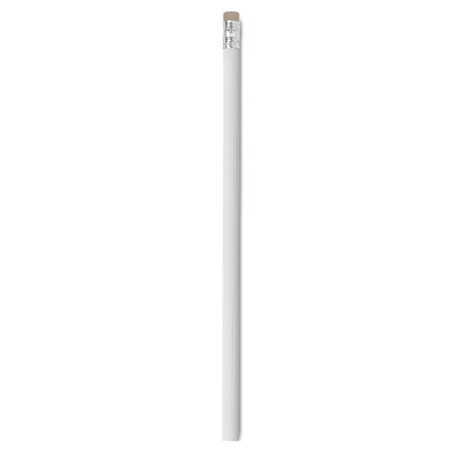 Lapicero blanco de madera con goma