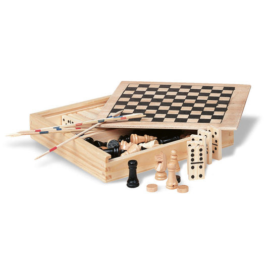 TRIKES - 4 juegos en caja de madera - Regalos Corporativos Personalizados · Clap Comunicacion