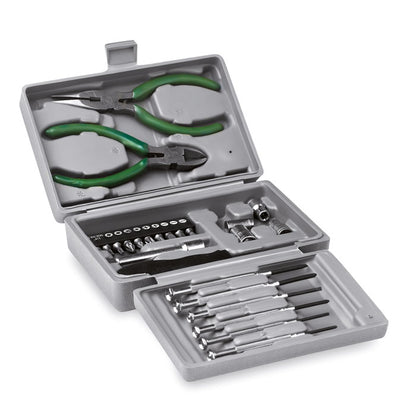 Caja de herramientas de plástico gris