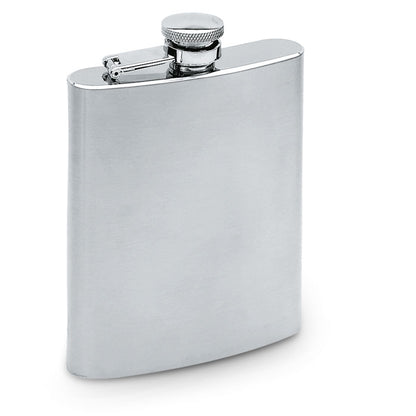 Petaca de metal mate plateado con tapón