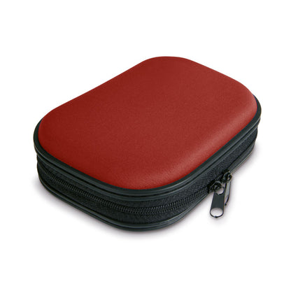 Estuche rojo con cremallera con kit de primeros auxilios