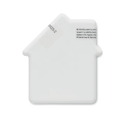 Trasera de Caja de caramelos blanca con forma de casa