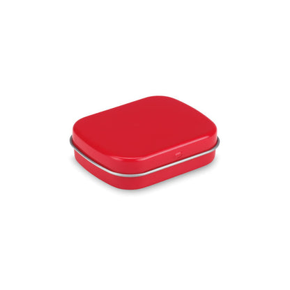 Caja cerrada roja de metal rectangular