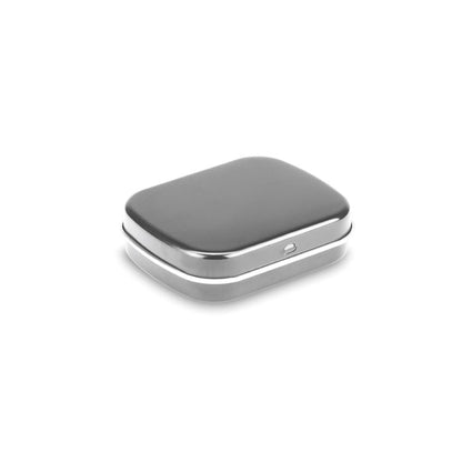 Caja plateada de metal rectangular