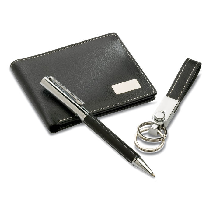 ELEGANCI - Set bolígrafo-llavero-cartera