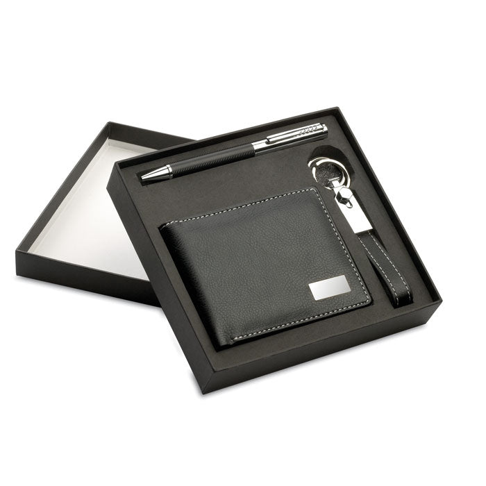 ELEGANCI - Set bolígrafo-llavero-cartera - Regalos Corporativos Personalizados · Clap Comunicacion