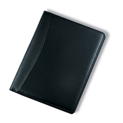 Porta folios negro símil piel cerrado de lado