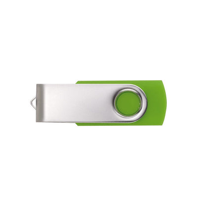 Memoria USB verde con cierre de metal