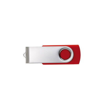 Memoria USB roja con cierre de metal