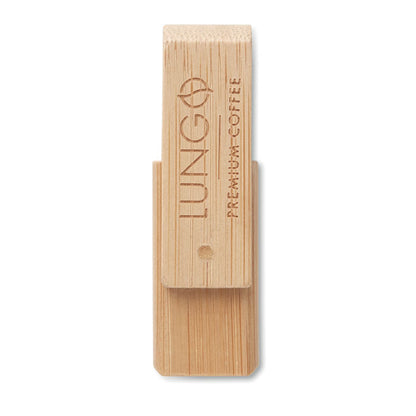Memoria USB de bambú 16 GB vista frontal vertical