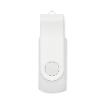 Vista frontal USB antibacteriana  de plástico blanco