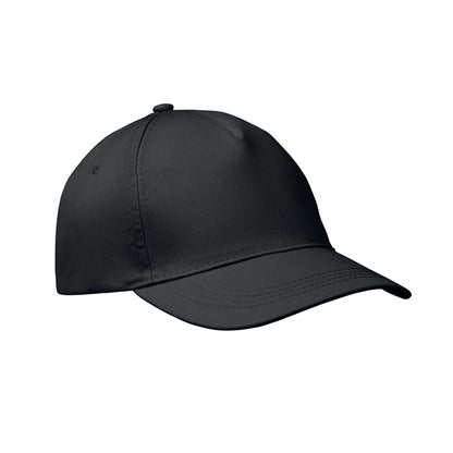 Gorra de béisbol de 5 paneles negra
