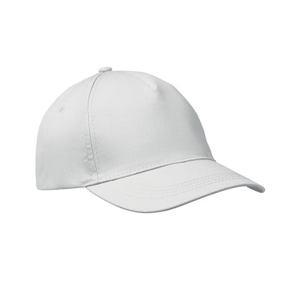 Gorra de béisbol de 5 paneles blanca