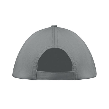 Parte trasera de gorra gris con cierre velcro
