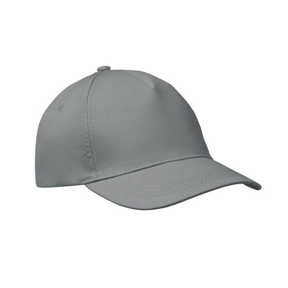 Gorra de béisbol de 5 paneles gris 