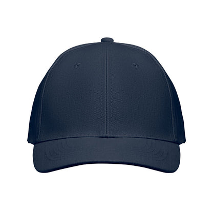 Vista frontal de gorra marino de 6 paneles