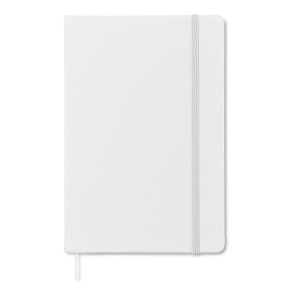 Libreta A5 blanca con cierre de goma