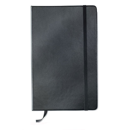 Libreta A5 con tapa rígida cierre goma negra