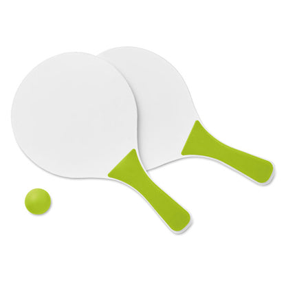 Set de palas de playa verdes y blancas con pelota