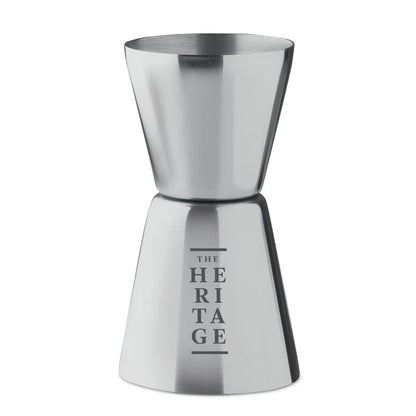 Vaso medidor de acero inox. para cocteles personalizado con un logotipo