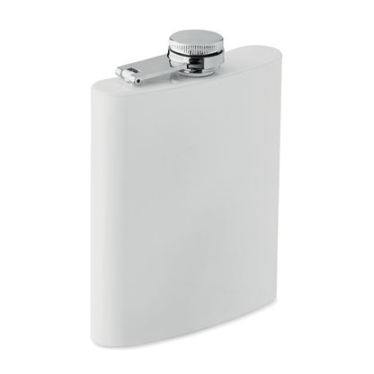 Petaca de metal blanca mate