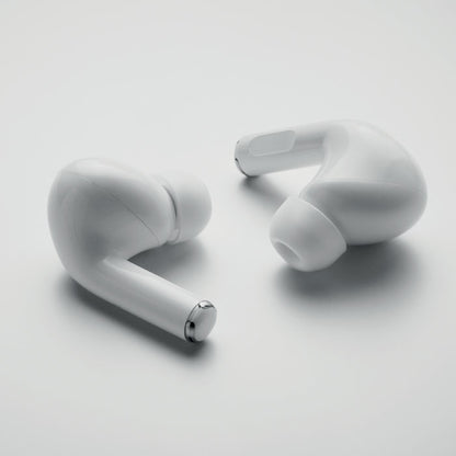 Pareja de auriculares inalámbricos blancos